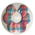 【再販】●お花スタイ/ビブ● block check［pink×blue］ブロックチェック　デニム　リバーシブル　女の子　男の子