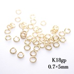 丸カン　K18gp  50個  0.7×5mm  ゴールド