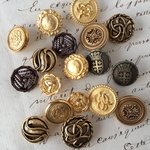 ■ゴールド系セット③■18個入■13-18mm■ビンテージボタン (ペア)　 [1016セット] アクセサリーに!