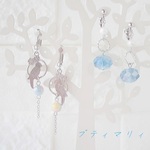 ＊２点セット＊インコときらきらガラスのイヤリングセット