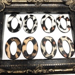 送料無料／4色レザー風ヒョウ柄楕円1穴パーツ  2.5✖️3.5cm   8pcs  P841番