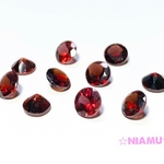 【ガーネットAAA】穴なしラウンドファセットカット　6mm　1個　ハンドメイド素材 