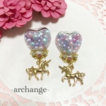 ゆめかわハートとユニコーンピアス