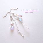 ◆silver950 & Swarovski◆  Pierce Wave　シルバーピアス