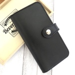 ☆選べるステッチ☆本革iPhoneケース☆ブラック×黒ステッチ☆