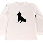 チワワ　ドライ　ロング　Tシャツ　ペット　犬　グッズ　白　ロンT　シルエット