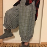 【再販】大人のバルーンパンツ★ポケット後ろ★グレンチェック