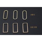 送料無料 40個 フレームパーツ 楕円＆長方形 穴なし チャームパーツ ゴールド M2312-1