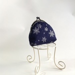 再販☆夜空の雪のぷっくりがまぐち財布（まる口金）