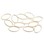 送料無料 20個 フレームパーツ 楕円 ゴールド 12x20mm M104