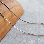 【5本set】留め具つきネックレス　ベネチアンチェーン　シルバー（ブラック）40cm　N16 