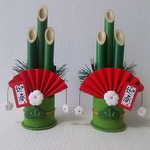 ちりめん細工  門松  置き物(Ｕ)