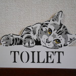 トイレ　猫　ＴＯＩＬＥＴ　ＣＡＴ　ねこ　かわいい　猫好き　ドア　プレゼント