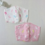 New*子供用立体マスク*2枚セット*4重ガーゼ*うさぎシルエット
