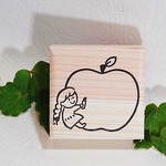 ラバースタンプ☆女の子リンゴフレーム　Ｈ-173-43