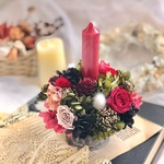 ロマンチック♡キャンドルフラワー〜フラワーアレンジメント リース クリスマス  結婚祝い