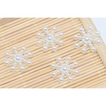 送料無料 100個 デコパーツ アクリル パール風 雪花型 15×15mm レジン封入 A1753