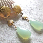 ☆再販☆　Mermaid earrings〜アクアカルセドニーイヤリング