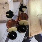 RUKIRIRIA #376 レオパード×クリアブラウン×ブラックピアス  大ぶりピアス 大ぶりイヤリング 