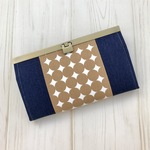 モカドット柄×デニム《INDIG》・長財布