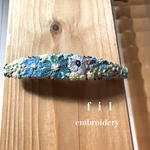 手刺繍のオーバルスタイルバレッタ