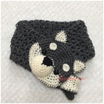 黒柴マフラー ボタン付き