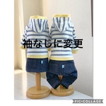 袖なしﾎﾞｰﾀﾞｰﾊﾟｰｶｰﾜﾝﾋﾟ