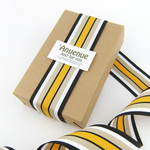 シンメトリーストライプ グログランリボン（Yellow / イエロー） 40mm ×1ｍ