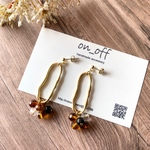 [再販]ブラウンガラスのジャラジャラピアス/イヤリング