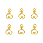 【キーホルダー金具】　ハート　ゴールド　【6個】