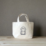 【といぷーどる】座狗-zaku- 刺繍ミニトートバッグ　内ポケット付き　オーガニックコットン　ランチバッグ／お弁当バッグ／お散歩バッグ