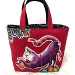 ミニトートバック⁑帆布xクリスマスx猫