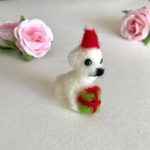 マルチーズ 羊毛フェルト クリスマス