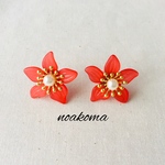 flower♡レッドピアス