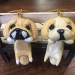犬 猫 ペット ゆらゆらキーホルダー  お名前チャーム付き
