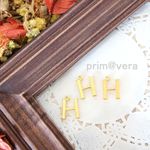 【ゴールド3個セット】アルファベットチャーム・イニシャルパーツ【Ｈ】