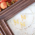 【ゴールド3個セット】アルファベットチャーム・イニシャルパーツ【Ｎ】