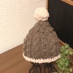 ふわもこアランニット帽