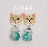 刺繍猫♡ピアスorイヤリング