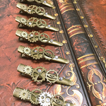 【送料込】スチームロマン歯輪ヘアピン（金古美）