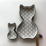 【SALE】ネコトレイ親子＜カルトナージュ＞BK