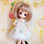 オビツ11サイズ　ゆめかわふんわりドレス　白