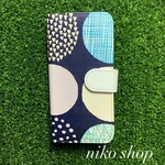 丸柄 手帳型iPhoneケース