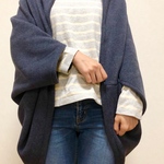 受注製作　秋冬のサッと羽織れるたっぽりカーディガン　ネイビー