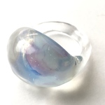わり氷ガラスリング　アクア