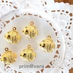 【夏はやっぱり♪】お魚チャーム　ゴールド　5個セット【マリンチャーム】