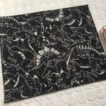 ダイナソー デニム調 黒 ランチョンマット　ランチマット園児用25×30 ☆入園入学☆