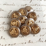 ■10個入■15mm■ビンテージボタン (ブラウン系柄)　1019-1 