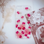 押し花 スマホケース 薔薇 バラ ローズ 蕾み 花びら ラメ パール iPhone ケース