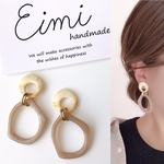 【EIMI】ホワイトマーブル×ベージュフープ＊ ピアス/イヤリング